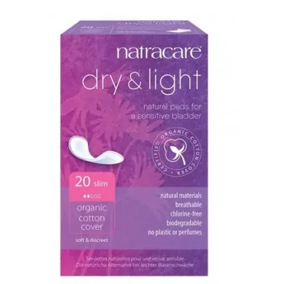 Natracare serviette dry+light pour legere incontinence 20u