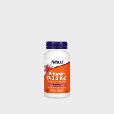 Vitamine D3 & K2 1000IU/45mcg 120 Capsules (90 Servings)