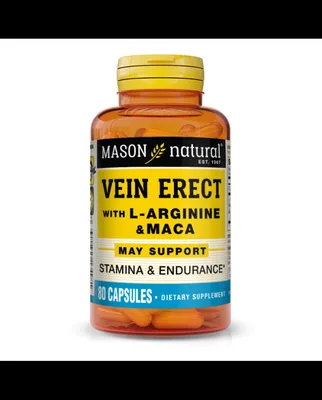 Mason Natural Vein Erect With L Arginine et Maca 80 Capsules