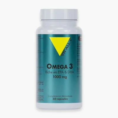 VITALL+ – Omega 3 Huile de Poisson Riche en EPA et DHA – 60 Capsules