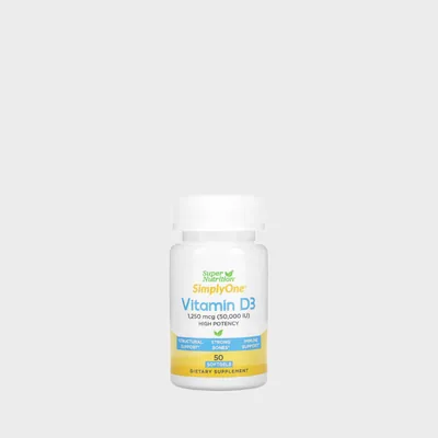 SimplyOne Vitamine D3 50000 UI 1250mcg 50 Softgels (50 Servings)