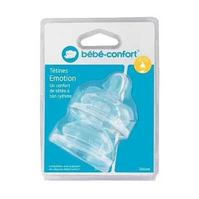 Bebe Confort Tetines Emotion T1 3 Vitesses 0-12m Latex X2 6944