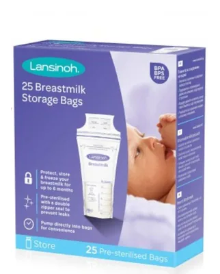 Lansinoh Sachets de Conservation de Lait Maternel 25 Sachets Pre Sterilises