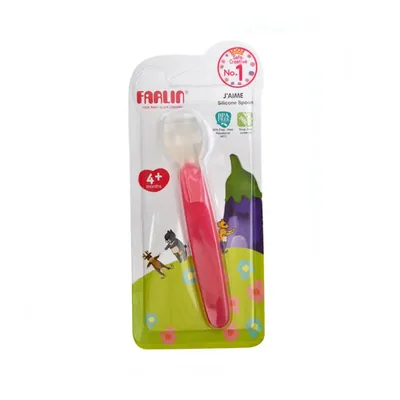 Farlin Cuillère en Silicone BF-239 – Cuillère Bébé pour la Diversification Alimentaire
