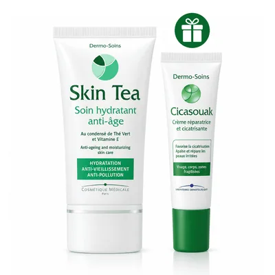 Dermo-Soins Skin Tea Soin Hydratant Anti-Âge 40 ml = Cicasouak 15 ml Offert