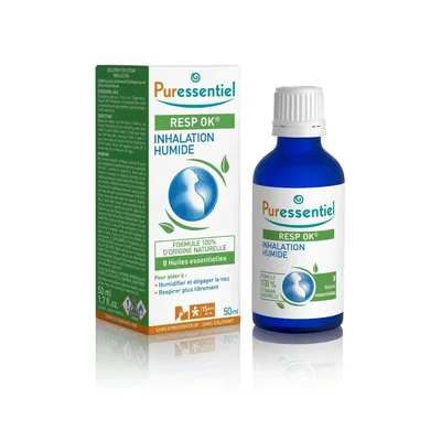 Puressentiel Inhalation Humide Respiratoire 50 ml – Respiration Facilitée & Nez Dégagé