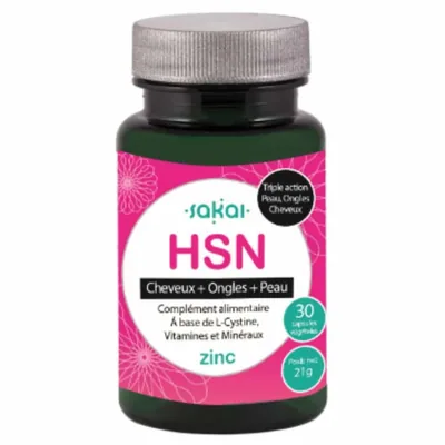 SAKAL – Hsn Zinc Cheveux, Ongles et Peau – 30 Gelules