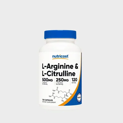 L-Arginine 500 mg & L-Citrulline 250mg 120 Capsules