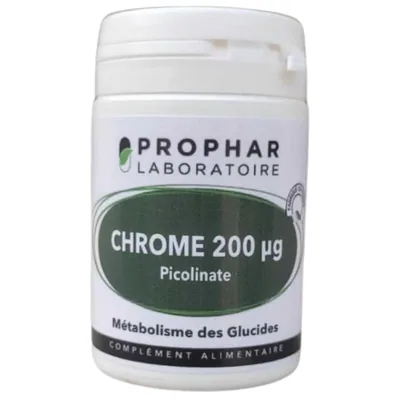 PROPHAR – Chrome 200µg Picolinate Metabolisme des Glucides – 50 Gelules