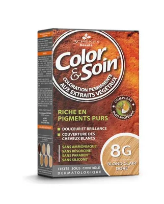 3 Chenes Color et Soin Coloration Permanente 8 G Blond Clair Dore 135 Ml