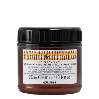 DAVINES Naturaltech Nourishing Vegetarian Miracle Conditioner - Baume après-shampooing hydratant pour cheveux secs et fragilisés 250 ml