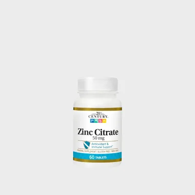 Zinc Citrate 50mg 60 Comprimés (60 Servings)- Antioxydant & Soutien immunitaire
