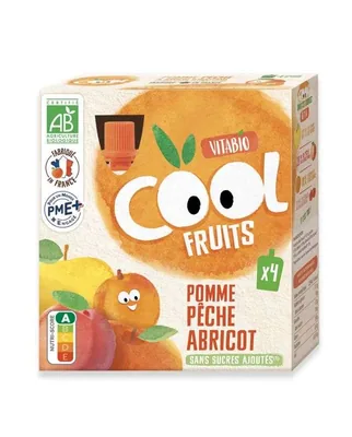 Vitabio Cool Fruits Pomme Peche Abricot Boite de 4