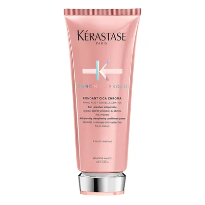 KERASTASE Chroma Absolu Fondant Cica Chroma - Après-shampooing réparateur anti-porosité cheveux colorés sensibilisés ou abîmés, fins à moyens