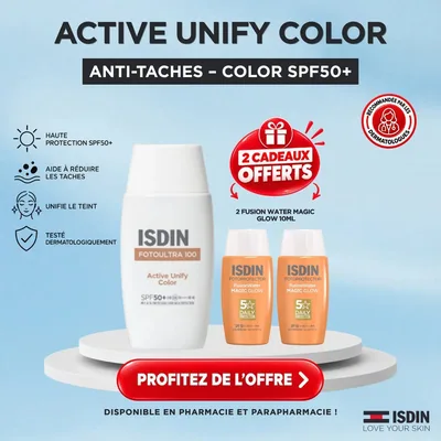 ISDIN Foto Ultra 100 Active Unify COLOR Fusion Fluid SPF 50+ = 2 FUSION WATER MAGIC GLOW 10ML OFFERTS
