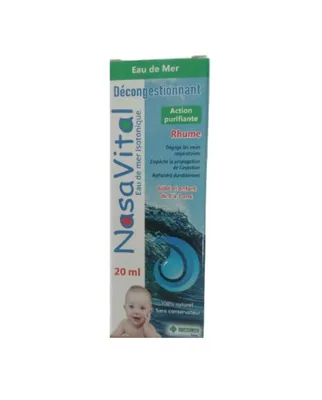 Nasavital Decongestionnant Action Purifiante Rhume Bebe et Enfants 3 Ans 20 Ml