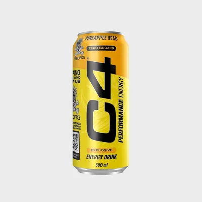C4 Performance Energy Drink Zero Sugar 500ml – Pineapple Head