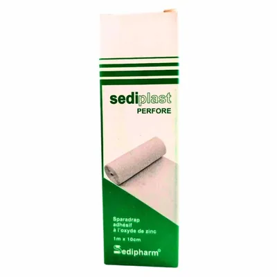 SEDIPLAST – Sparadrap Adhesif Perfore a L’oxyde de Zinc Blanc 1mx10cm – 1u