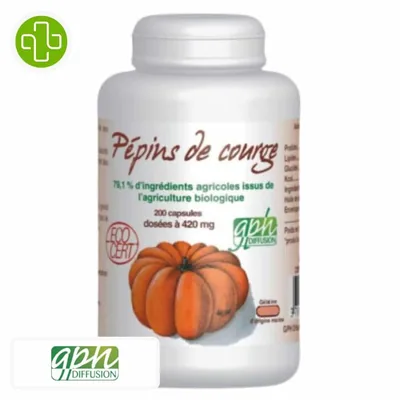 GPH DIFFUSION – Pepins de Courge 420mg – 200 Capsules