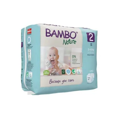 BAMBO NATURE – Couches N°2 S 3-6kg – 30u
