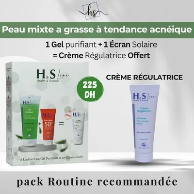 🎁 PACK 🎁 – HS LINE – Duo Pack Gel Purifiant 200ml+Creme Regulatrice